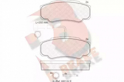 R BRAKE rb1847 -  Комплект тормозных колодок, дисковый тормоз